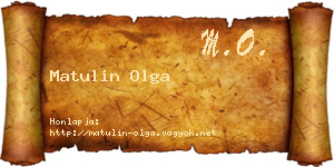 Matulin Olga névjegykártya